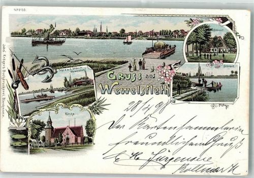 Wewelsfleth 1898 Fähre An der Stöhr Störort