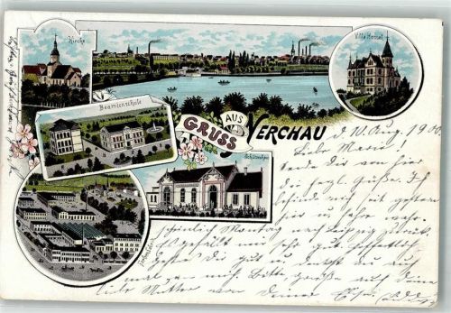Nerchau 1900 Beamtenschule Farbenfabrik Schützenhaus Villa Hessel