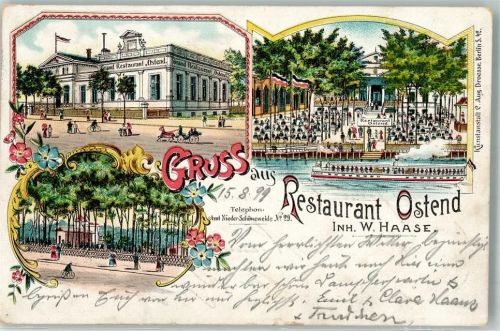 Niederschöneweide 1899 Gasthaus Ostend Spreeufer Salondampfer