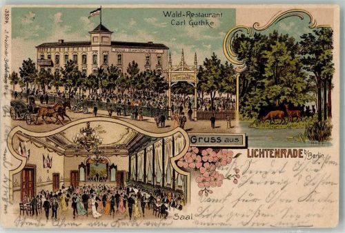Lichtenrade 1901 Gasthaus Guthke Ballsaal Rehe