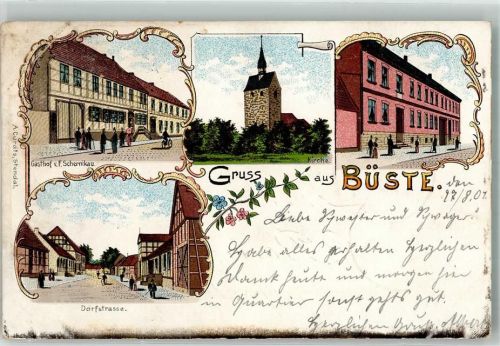 Büste 1901 Dorfstraße Gasthaus Schernikau Dorfkirche