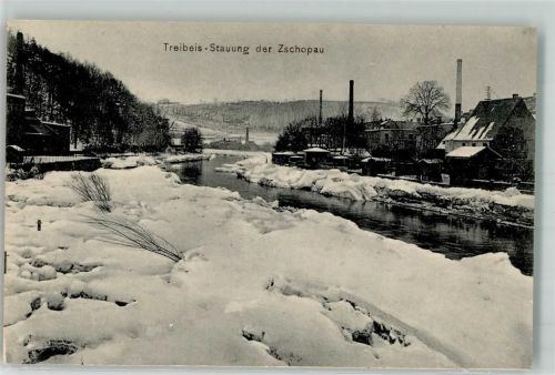 Zschopau Treibeis-Stauchung der Zschopau