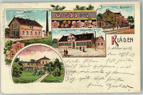 Kläden Molkerei Haus Neuhoff Gasthaus Wienecke Bahnhof Bahnpost Magdeburg-Dresden