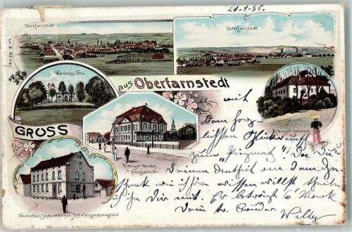 06268 O4240 Oberfarnstedt 1898 Lithographie Weinberg-Villa Rittergut Amtsgebäude