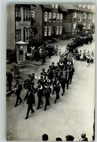 78144 W7741 Tennenbronn 1930 Foto AK Musikkapelle Litfaßsäule Ort handschriftlich