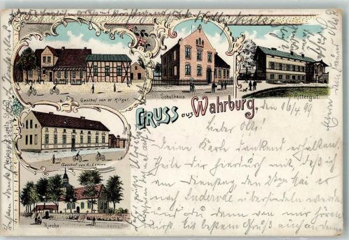 Wahrburg 1899 Rittergut Gasth Kitzel Schule Gasthaus Lemine
