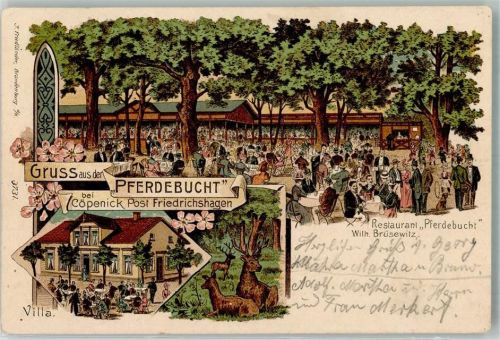 Köpenick 1901 Gasthaus Etablissement Pferdebucht Gartenwirtschaft Villa Hirsch