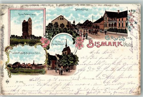 Bismark 1903 Ruine Goldene Laus Landwirtschaftl. Maschinenfabrik Bahnhofstraße