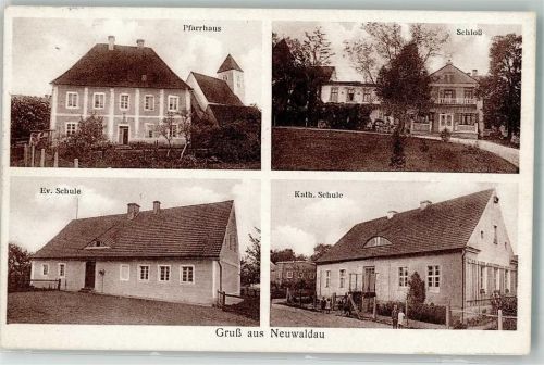 Sagan Neuwaldau Pfarrhaus Schloss Ev. Schule Kath. Schule