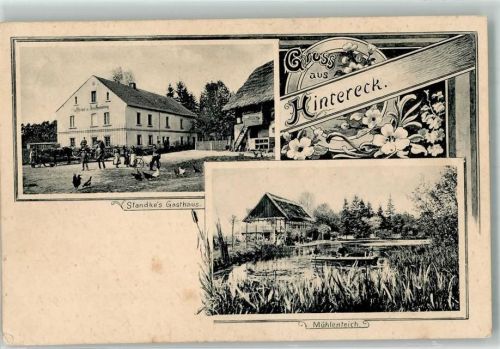 Michelsdorf 1918 Hintereck Gasthaus Standke Mühlenteich Fahrrad