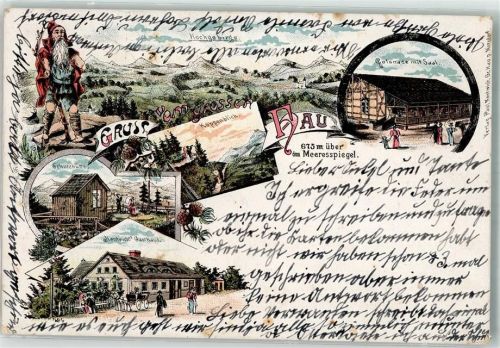 Roztoka 1903 Grosser Hau Gasthaus Ort lt. Stempel