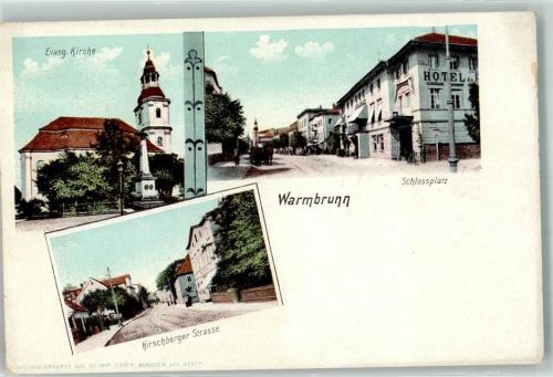 Bad Warmbrunn i. Rsgb. Ev. Kirche Schlossplatz Hirschberger Straße