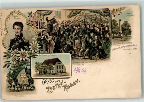 Rogau 1899 Körnerstein Einsegnung des Lützower Freicorps