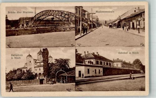Nis Brücke ü. Nischawa Kathedrale Bahnhof Mackensenstraße