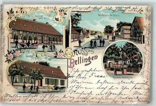 Bellingen 1906 Gasthaus Kitzel Gasthaus Borstel Dorfstraße