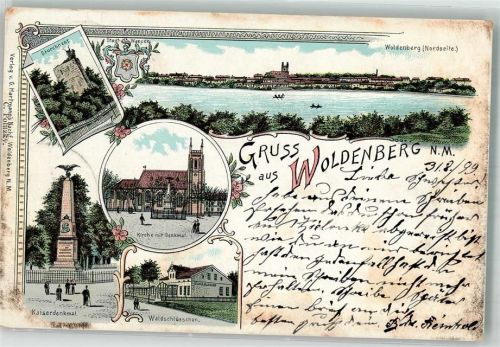 Woldenberg 1899 Kirche Denkmal Storchnest