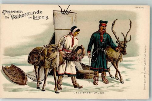 Leipzig Museum für Völkerkunde Lappländer-Gruppe Bruno Bürger & Ottilie