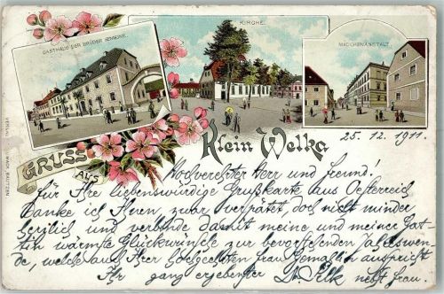 Kleinwelka 1911 Gasthaus der Brüder Gemeine Mädchenanstalt Dorfkirche