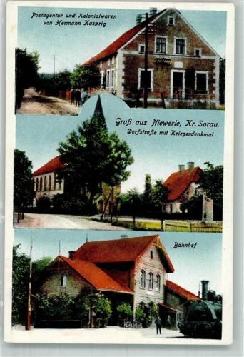 Niewerle 1927 Dorfstrasse Kriegerdenkmal Postamt Bahnhof