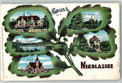 Nikolassee 1908 Eichenblatt Post Bahnhof Kolonialwaren Niegut Rosenburg