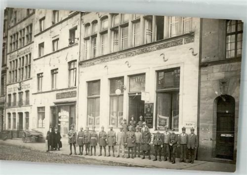 Köln Stadt Gruppenphoto Militärs Gasthaus zum schwarzen Bären Emailleschild