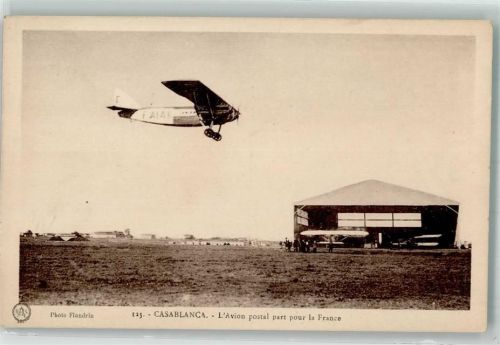 Casablanca Flugplatz Postflugzeug