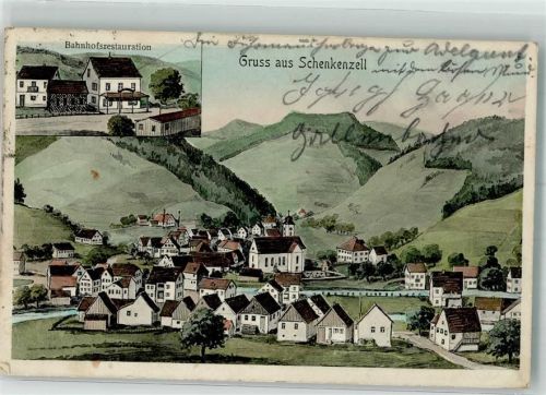 Schenkenzell 1915 Bahnhofsgasthaus Schenkenzell