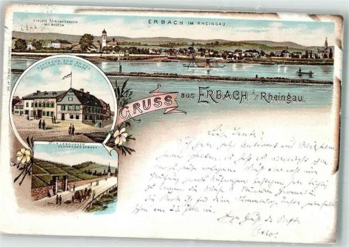 Erbach 1896 Marcobrunnen Gasthaus zum Engel Schloß Reinhartshausen