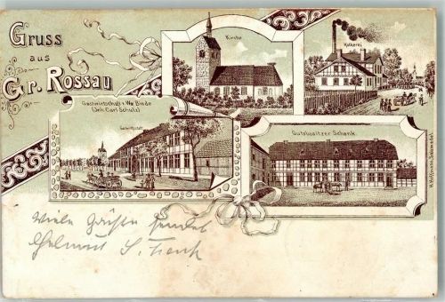 Rossau 1905 Gross-Rossau Molkerei Gutshaus Schenk Gasthaus Wwe. Binde