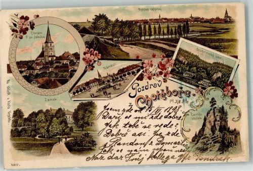 Chotebor Chotieborsch 1898 Lithographie Namesti Zamek