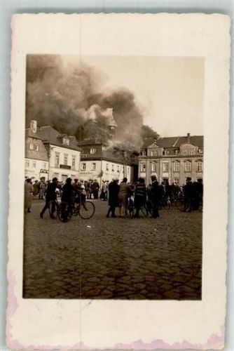02742 O8713 Neusalza-Spremberg Foto AK Brand des Gasthaus Ratskeller Ort handschriftlich