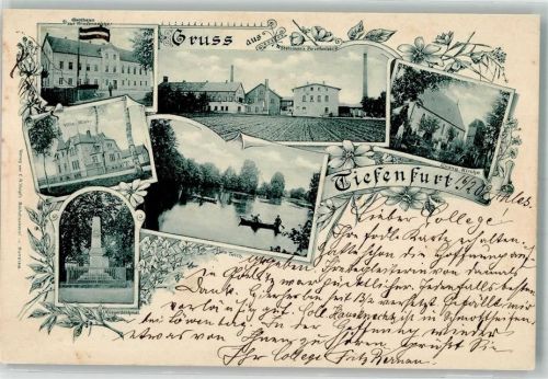 Tiefenfurt 1902 Porzellanfabrik Villa Miek Ev. Kirche