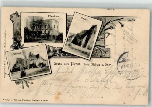 Steinau an der Oder 1906 Dieban Pfarrhaus Kirche Schloss