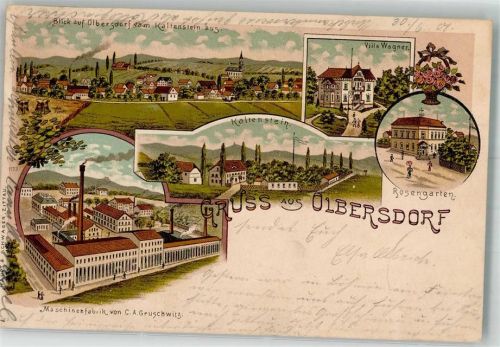 Olbersdorf 1901 Maschinenfabrik Gruschwitz Kaltenstein Villa Wagner Rosengarten