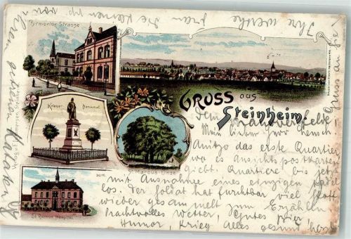 Steinheim 1898 St. Marcus-Linde St. Rochus Hospital Kriegerdenkmal Pyrmonter Straße