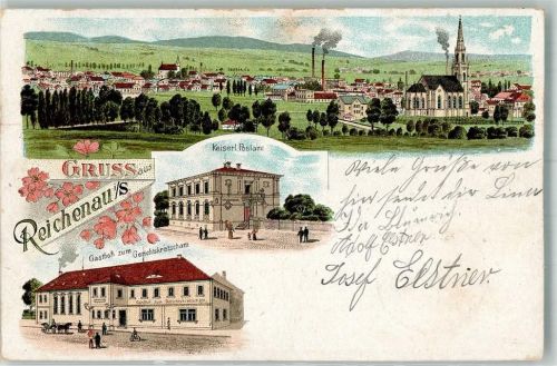 Reichenau i. Sachsen 1902 Kaiserl. Postamt Gasthaus zum Gerichtskretscham
