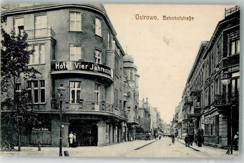 Ostrowo 1916 Bahnhofstraße Hotel Vier Jahreszeiten
