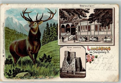 Stecklenberg 1916 Lauenburg Hirsch Ruine Lauenburg Gasthaus