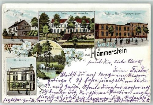 Hammerstein Czarne 1899 Lithographie Mannteuffel´sches Wisenhaus Hotel Daunert