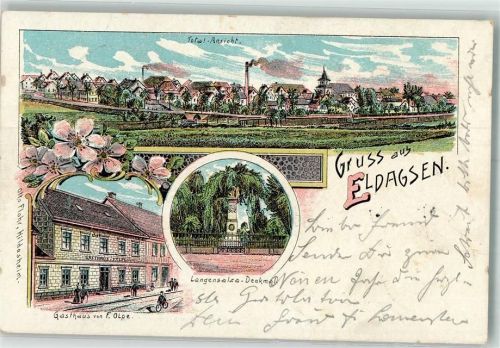 Eldagsen 1903 Gasthaus Olpe Langensalza-Denkmal