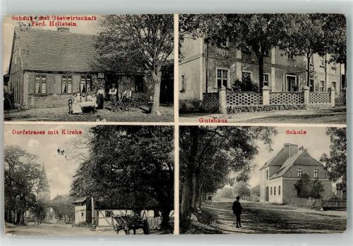 Richnow Rychnow 1914 - Gasthaus Hollstein Dorfstrasse Kirche Schule