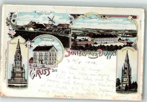 Düppel 1902 Alsendenkmal Mühle Kaserne