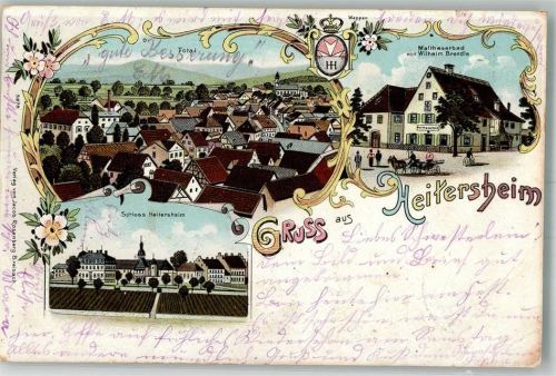 Heitersheim 1908 Lithographie Maltheserbad Schloß Heitersheim