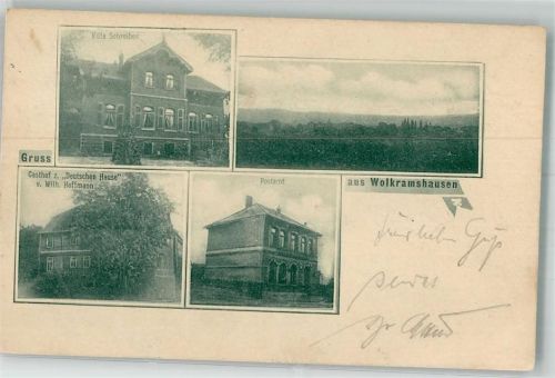 Wolkramshausen 1905 Villa Schreiber Gasthaus zum Deutschen Hause Postamt