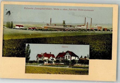 Wolkramshausen 1909 Kaliwerke Ludwigshall Elektr. u. chem. Fabriken Wolkramshausen Casino Eckmangel