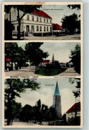 Waldau / Oberlausitz 1933 Kirche Förster´s Warenhandlung