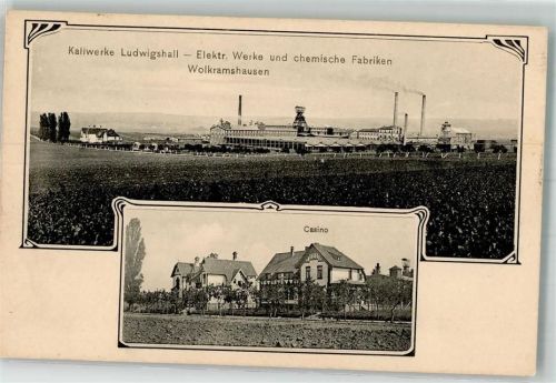 Wolkramshausen 1910 Kaliwerke Ludwigshall Elektr. u. chem. Fabriken Wolkramshausen Casino
