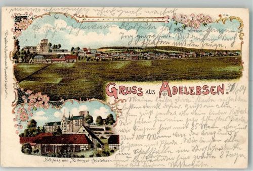 Adelebsen 1904 Lithographie Schloß und Rittergut Adelebsen