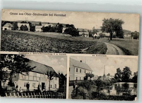 02747 O8709 Herrnhut 1921 - Ober-Strahwalde Gasthaus Gnausch Am Kechlerteich Inflationsporto