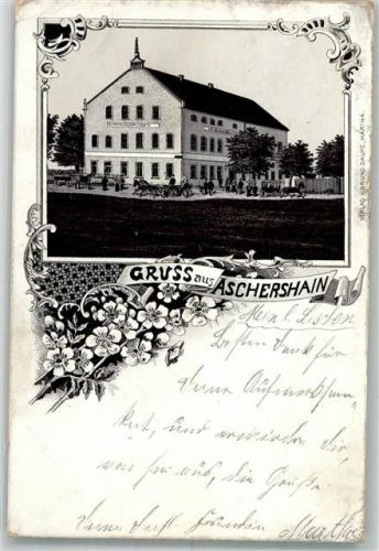 Aschershain 1908 Lithographie Gasthaus Einriß
